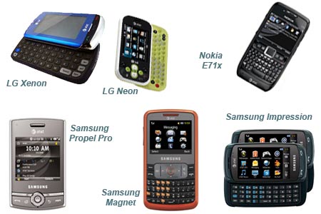 AT&T LG, Samsung and Nokia phones