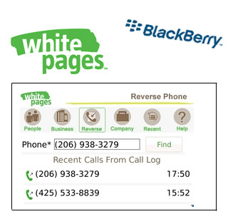 BlackBerry and WhitePages Logo