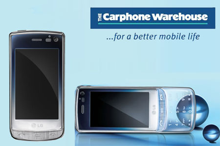 Carphone Warehouse Logo and LG GD900 Phone