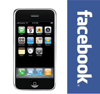 iPhone and Facebook logo 