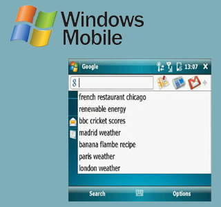 Google Mobile application and Windows Mobile logo