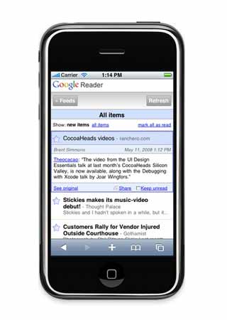 Google Reader for iPhone Beta