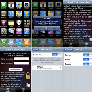 GPush Application iPhone