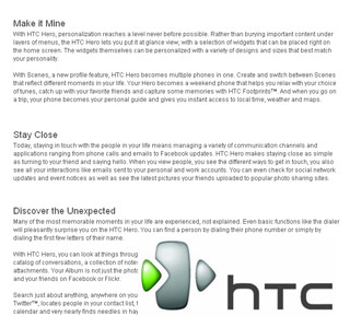 HTC Hero website