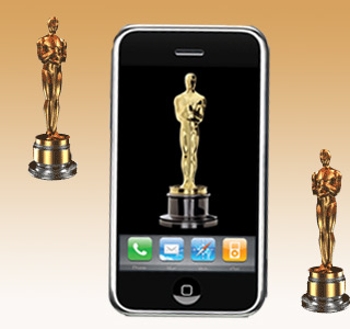 iPhone and Oscar statue