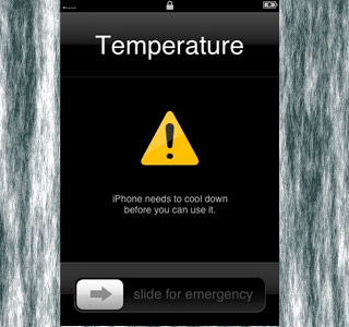 iPhone Temperature Warning Screen