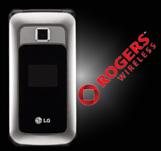 LG Globus TU330 phone and Rogers logo