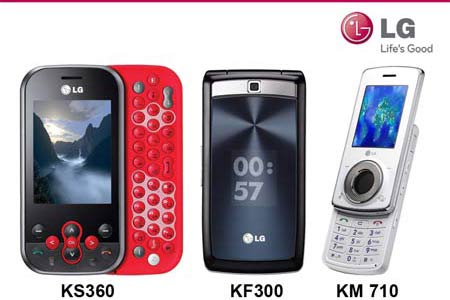 LG KS360, KM710, KF300 phones