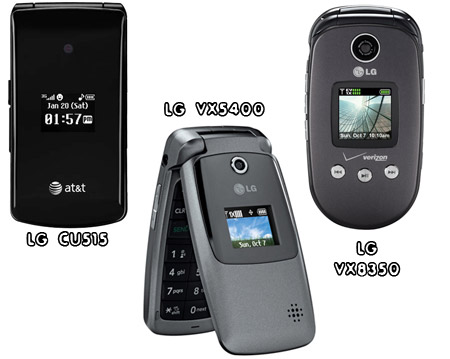 LG VX5400,LG VX8350 and LG CU515 Handsets