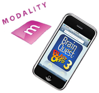 Modality logo and iPhone