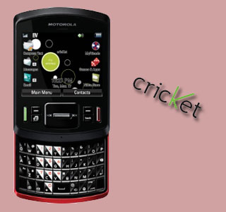 Motorola Hint QA30 Phone and Cricket logo