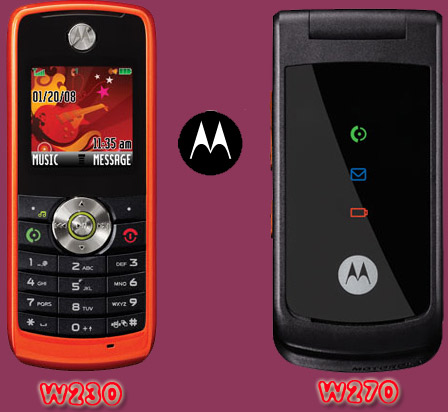 Motorola W230 and W270 Mobile Phones