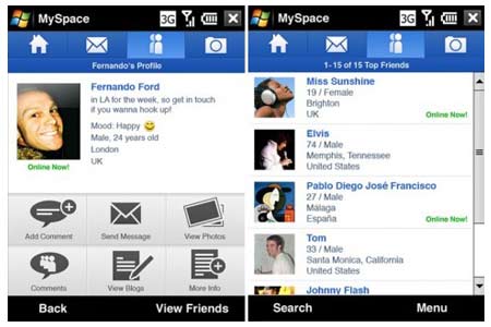 MySpace Application for Windows Mobile