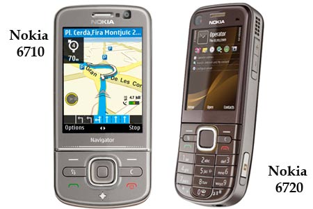 Nokia 6710 Navigator and 6720 classic phones