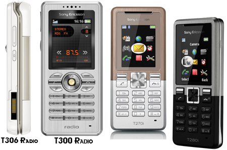 Sony Ericsson T270, T280, R300 and R306 Radio Handsets
