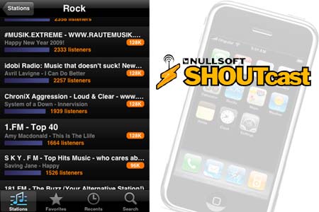 SHOUTcast for the iPhone