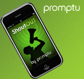 ShoutOUT app and Promptu logo