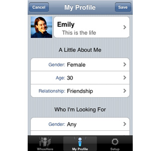 WhosHere iPhone Application
