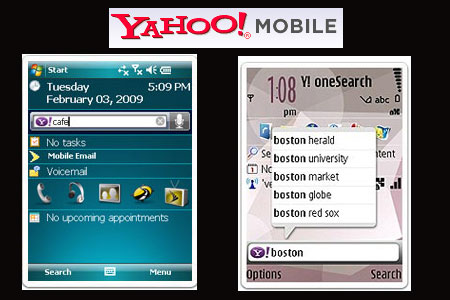 Yahoo logo and oneSearch Shortcut