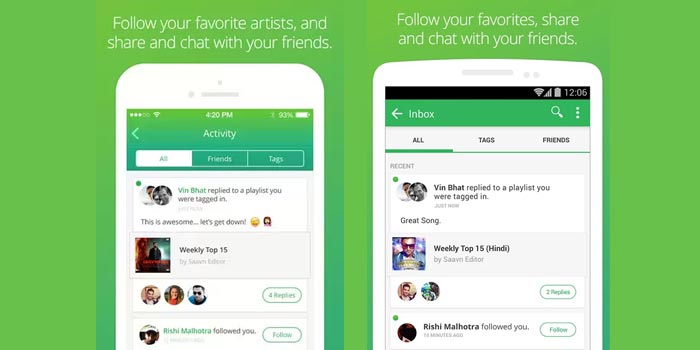 Saavn New Social Features