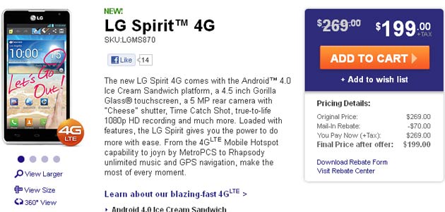 MetroPCS LG Spirit 4G