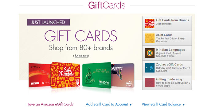 Amazon India Gift Cards Store