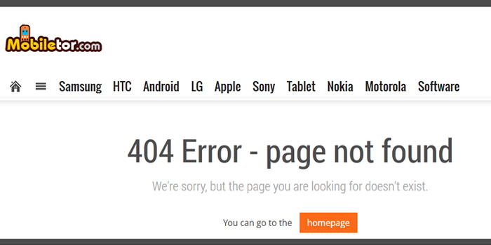 Page Not Found Error