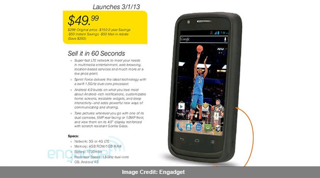 Sprint ZTE Force LTE