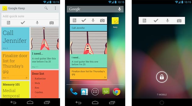 Google Keep Smartphone Screenshots