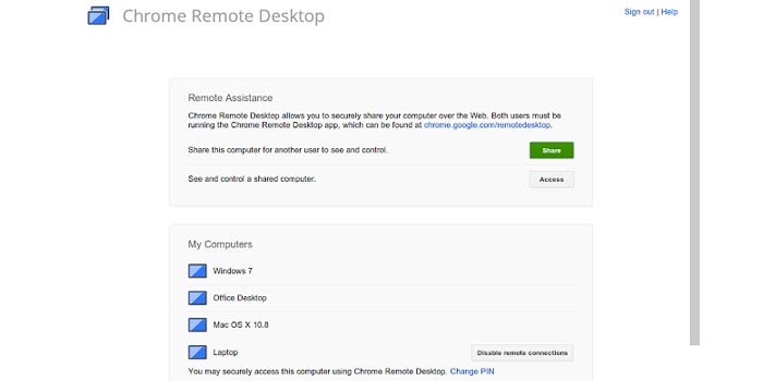 Chrome Remote Desktop