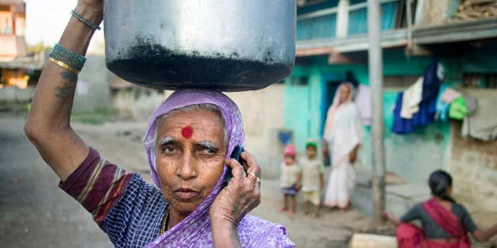 Indian Women Using A Phone