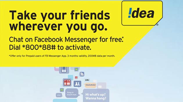 Idea Cellular Facebook Messenger Offer