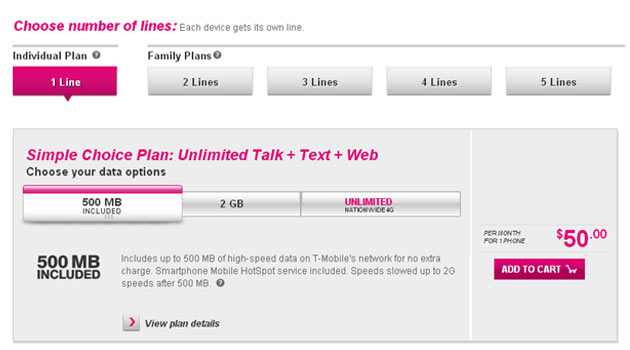 T-Mobile contract-free Value Plans