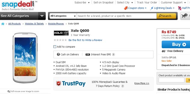 Snapdeal Page