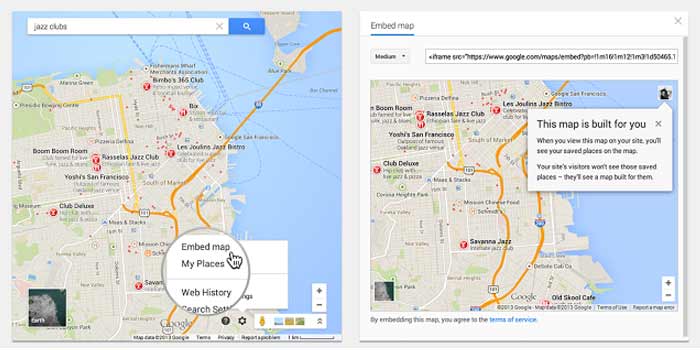 Embedded Google Maps