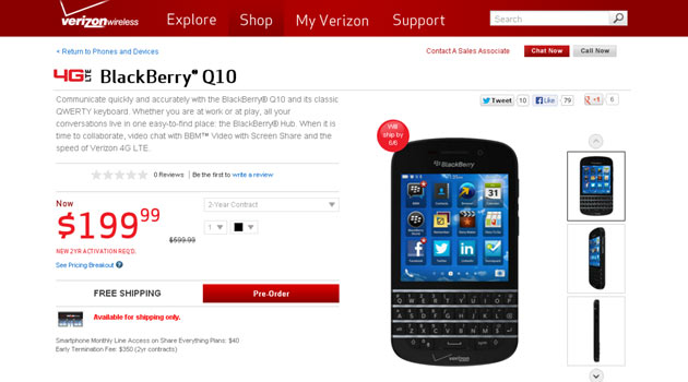 Verizon BlackBerry Q10