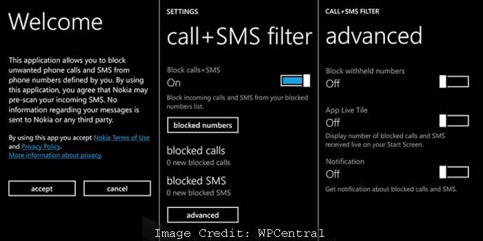 Call SMS Filters