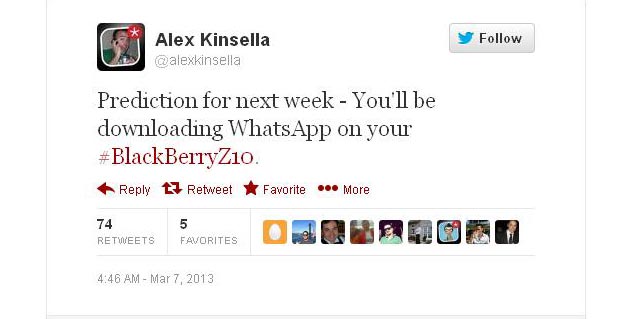 Alex Kinsella WhatsApp Tweet