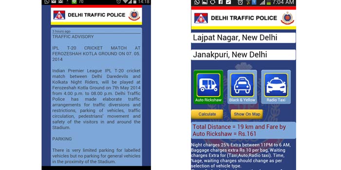 Delhi Traffic Police app