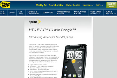 Best Buy HTC Evo