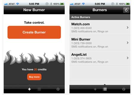 Burner App iOS