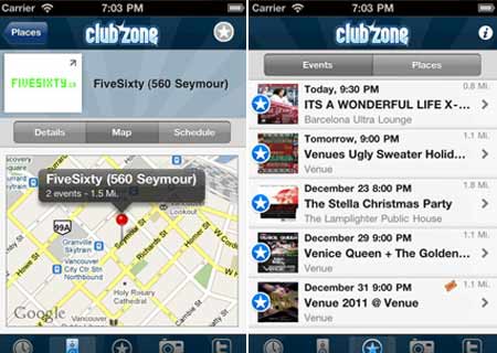 clubZone iPhone App