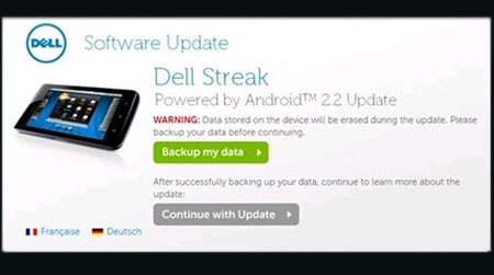 Dell Streak Froyo Update