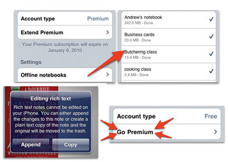 Evernote Upgrade iPhone