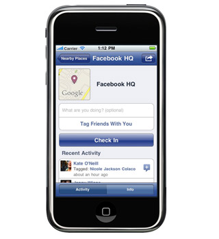 Facebook for iPhone Places