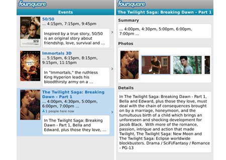 Foursquare for BlackBerry