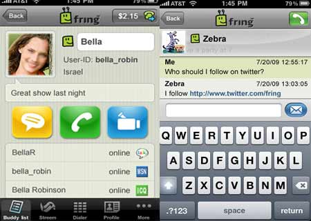 Fring Video Calls iPhone