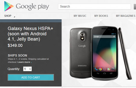 Galaxy Nexus HSPA+ Google Play