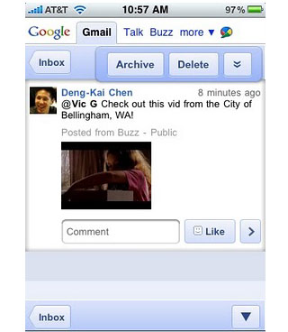 Gmail Google Buzz