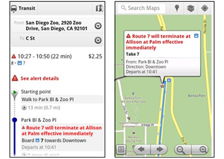 Google Maps Live Transit Updates